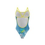 Ideal para nadadoras, triatletas y deportistas que desean destacar con una prenda que ofrece tanto confort como un estilo vibrante y energético.