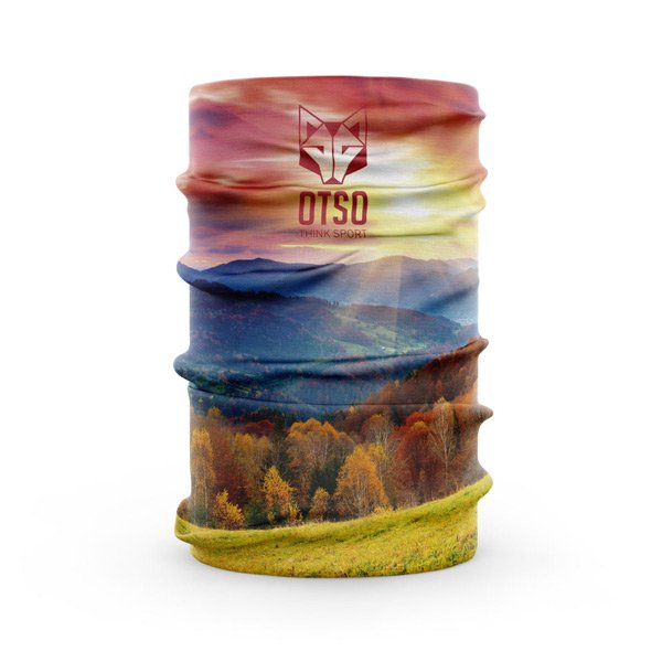 Protector de cuello - Autumn Este protector de cuello no solo refleja la esencia visual del otoño, sino también la sensación de comodidad y abrigo en medio de paisajes llenos de color.