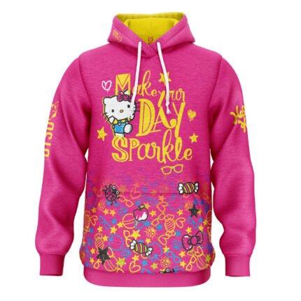 Con la Sudadera Hello Kitty Sparkle , puedes combinar comodidad, estilo y un toque de magia, haciendo de esta sudadera una opción perfecta para cualquier día casual o para un look más desenfadado pero lleno de personalidad. Ideal para quienes disfrutan del estilo kawaii y los detalles brillantes.