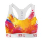 Este top deportivo no solo captura la vitalidad y el dinamismo de una paleta de colores, sino que también ofrece libertad de movimiento y comodidad para quienes buscan destacar con energía durante su entrenamiento.