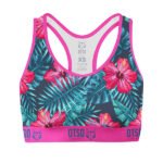 Este top deportivo no solo captura la esencia fresca y cálida de un paraíso tropical, sino que también ofrece un ajuste cómodo y libertad de movimiento para quienes buscan destacar con estilo durante su rutina de ejercicio.
