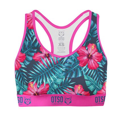 Este top deportivo no solo captura la esencia fresca y cálida de un paraíso tropical, sino que también ofrece un ajuste cómodo y libertad de movimiento para quienes buscan destacar con estilo durante su rutina de ejercicio.